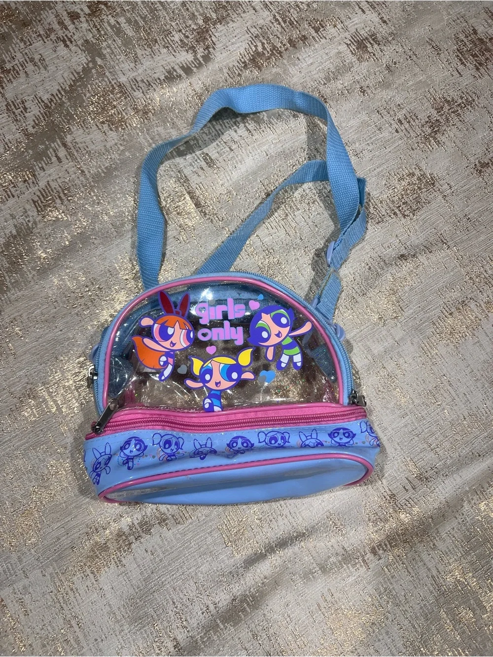 Vintage Cartoon Network Powerpuff Girls Mini Backpack Blue/Pink Zip Adjustable S